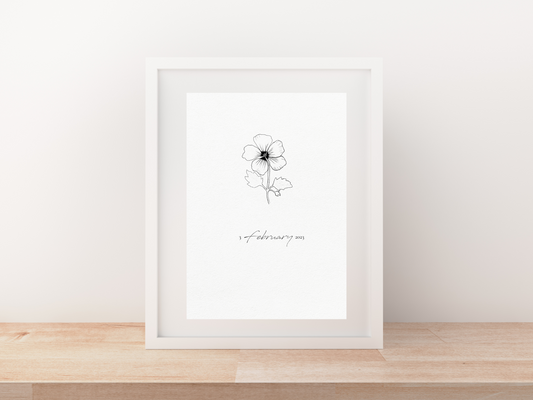 February Birth Flower Art Print | Violet