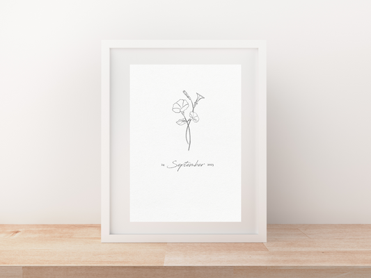 September Birth Flower Art Print | Morning Glory