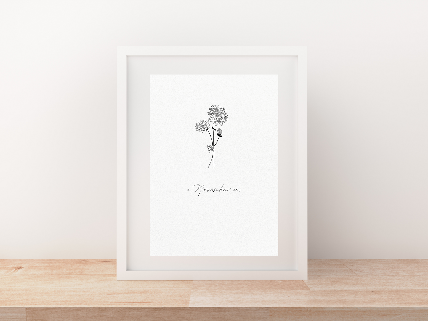 November Birth Flower Art Print | Chrysanthemum